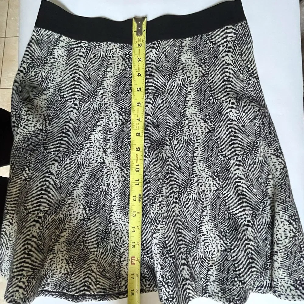 Comptoir des Cotonniers Women Skirt S Black White Wool Blend Flare Chic Office